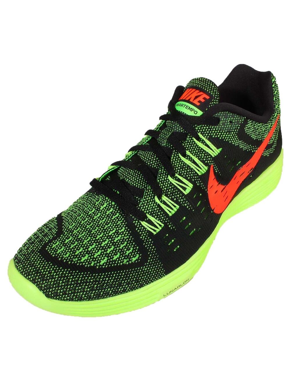 Nike Mens LunarTempo Sneakers Black Ghost Shoes Green Orange 10.5 NEW